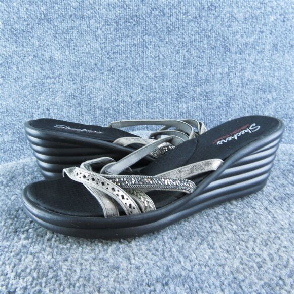 Skechers Women's Memory Foam Slide Pewter Synthetic Size 9M Gently Used 2025 - Picture 1 of 6